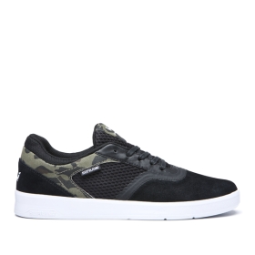 Supra Mens SAINT Skate Shoes Black/Camo/white | US-84142